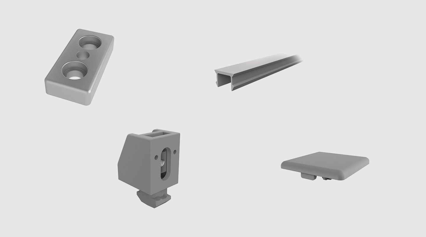 Gray and alu colored components